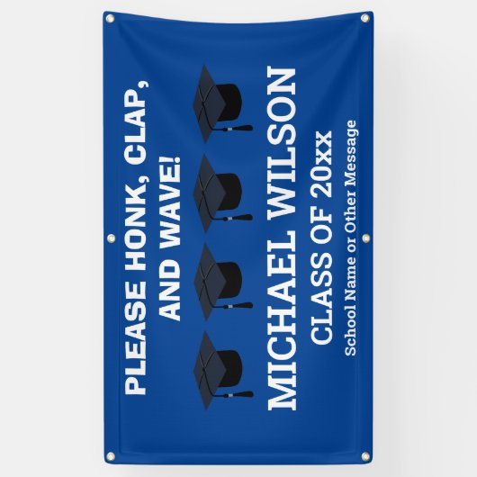 Blue Abschluss Herzlichen Glückwunsch Graduate Banner (Vertikal)