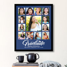 Blue Abschluss K-12 Foto Collage Script Modern