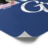 Blue Abschluss K-12 Foto Collage Script Modern Poster (Ecke)
