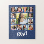 Blue Abschluss K-12 FotoCollage Modern kühl Puzzle (Vertikal)