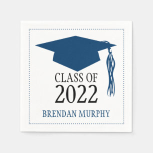 Blue Abschluss Mortarboard School Year Serviette