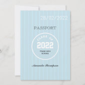 Blue-Abschluss-Passport-Foto Einladung (Vorderseite)