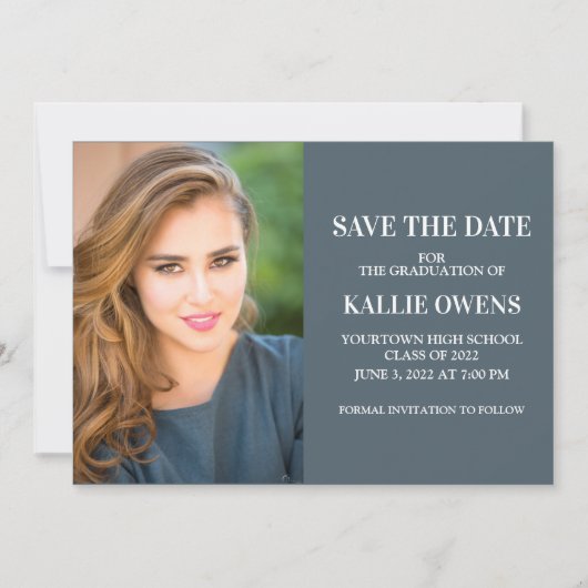 Blue Abschluss Retten Datum Ankündigung Foto (Vorderseite)