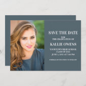 Blue Abschluss Retten Datum Ankündigung Foto (Vorne/Hinten)