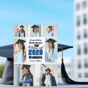 Blue-Abschlussfoto-Collage der Klasse 2026 Ankündigung