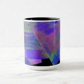 Blue Abstract Design Monogram Tasse (Zentrum)