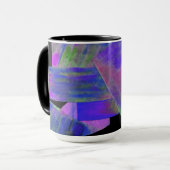 Blue Abstract Design Monogram Tasse (Vorderseite Links)