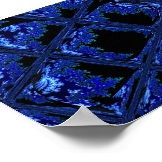 Blue Abstract Design Poster (Ecke)