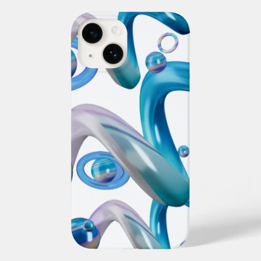 Blue Abstract Designs Mobile Lovers Case-Mate iPhone Hülle (Rückseite)