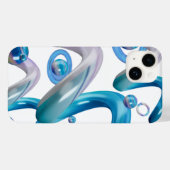 Blue Abstract Designs Mobile Lovers Case-Mate iPhone Hülle (Rückseite (Horizontal))
