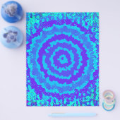 Blue Abstract Flower Scrapbook Paper Bulk Pages Flyer (Einzeln)