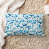 Blue Abstract Flowers Lendenkissen (Decke)
