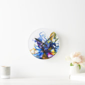 Blue Abstract Fluid Art Agate Runde Wanduhr (Zuhause)