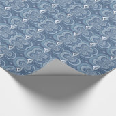 Blue Abstract Geometric Design Geschenkpapier (Ecke)