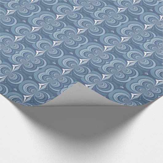 Blue Abstract Geometric Design Geschenkpapier (Ecke)