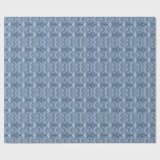 Blue Abstract Geometric Design Geschenkpapier (Flach)