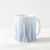 Blue Abstract Geometric Mug Kaffeetasse (VorderseiteRechts)