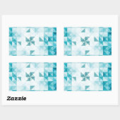 Blue Abstract Geometrical Background Template Rechteckiger Aufkleber (Blatt)