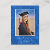 Blue Abstract Graduation Party Invitation Begleitkarte (Vorderseite)