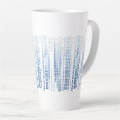 Blue Abstract Latte Mug - Modern Tall Coffee Cup Milchtasse (Rechte Ecke)