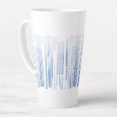 Blue Abstract Latte Mug - Modern Tall Coffee Cup Milchtasse (Linke Ecke)