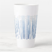 Blue Abstract Latte Mug - Modern Tall Coffee Cup Milchtasse (Vorderseite)