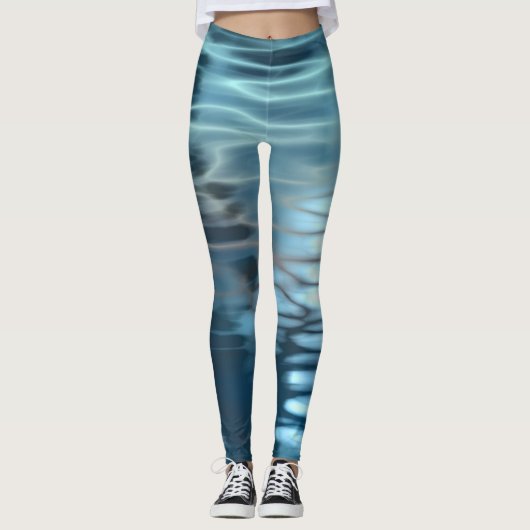Blue Abstract Leggings (Vorderseite)