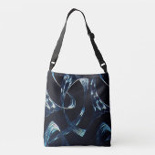 Blue Abstract Minimalist Crossbody bag Tragetaschen Mit Langen Trägern (Rückseite)