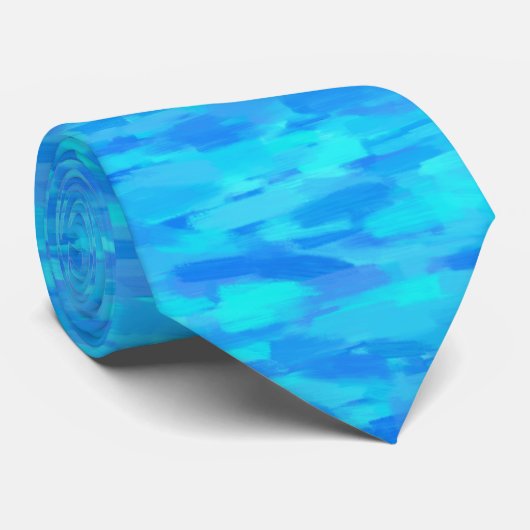 Blue Abstract Pattern Krawatte (Gerollt)