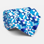 Blue Abstract Pattern Krawatte (Gerollt)