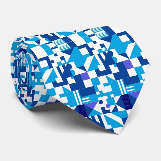 Blue Abstract Pattern Krawatte (Gerollt)