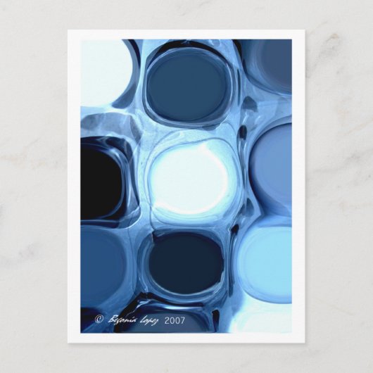 Blue Abstract Postcard Postkarte (Vorderseite)
