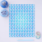 Blue Abstract Roses Bulk Scrapbook Paper Pages Flyer (Einzeln)