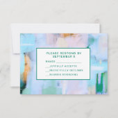 Blue Abstract RSVP Card Boho Colorful (Vorderseite)