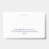 Blue Abstrakt Add Your Logo Employee ID Ausweis (Rückseite)