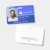 Blue Abstrakt Add Your Logo Employee ID Ausweis (Vorder- & Rückseite)