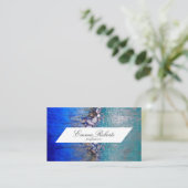 Blue Abstrakt Art Business Card Visitenkarte (Stehend Vorderseite)