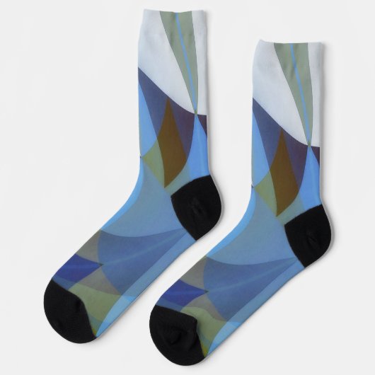 Blue Abstrakt Art Crazy Socken (Linkes Detail)