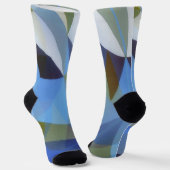 Blue Abstrakt Art Crazy Socken (Gewinkelt)