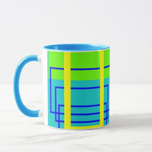 Blue Abstrakt Art Line Art Tasse Cup (Links)