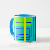 Blue Abstrakt Art Line Art Tasse Cup (Vorderseite Links)