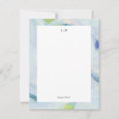 Blue Abstrakt Art Personalisiert Flat Note Card Einladung (Vorderseite)
