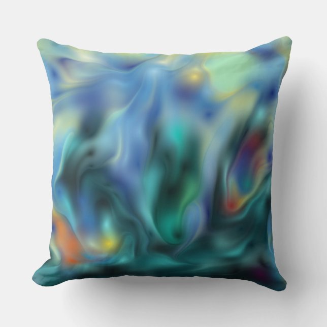 Blue Abstrakt Art Print Pillow Kissen (Vorderseite)