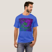 Blue Abstrakt Art Swirl Men's T-Shirt (Vorne ganz)