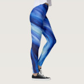 Blue Abstrakt Art Water Flow Leggings (Rechts)