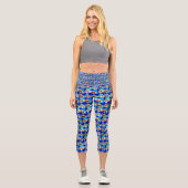 Blue Abstrakt Cavalier spanel Design, Capri Leggings (Vorderseite)