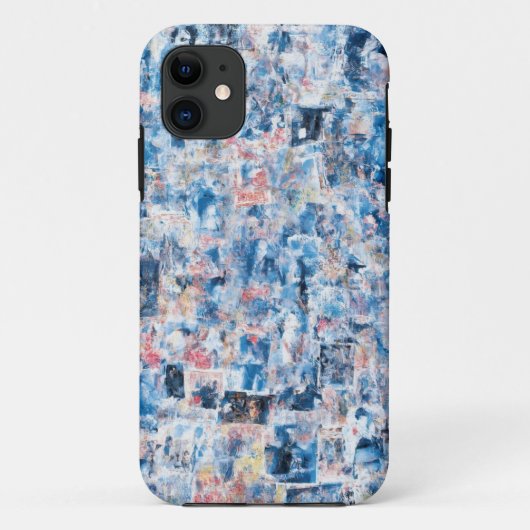 Blue Abstrakt Collage Mobile Case (Rückseite)