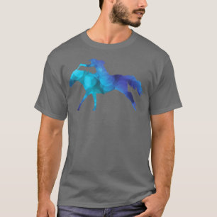 Blue Abstrakt Cowgirl Reiten T-Shirt