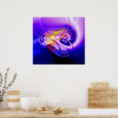 Blue Abstrakt Digital Art Posters Poster (Küche)