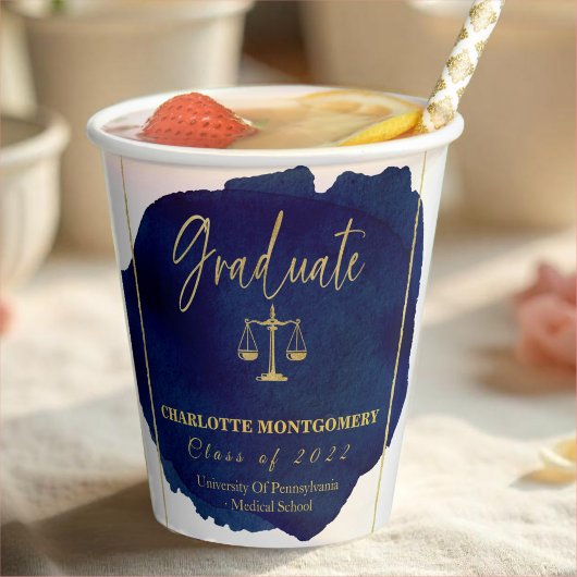 Blue Abstrakt EleganLaw School Abschluss Pappbecher